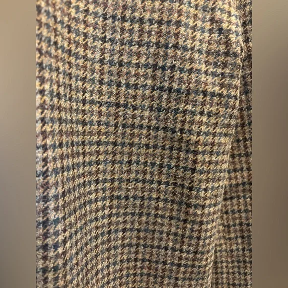 Anna Mason London Beau Trouser Wide Leg Pants Wool Tweed Plaid Check Brown Sz 4